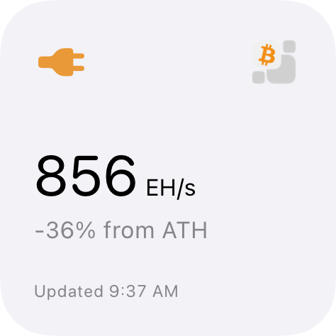 Hashrate Home Screen widget